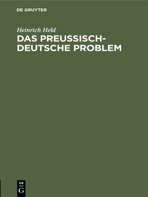 cover image of Das preußisch-deutsche Problem